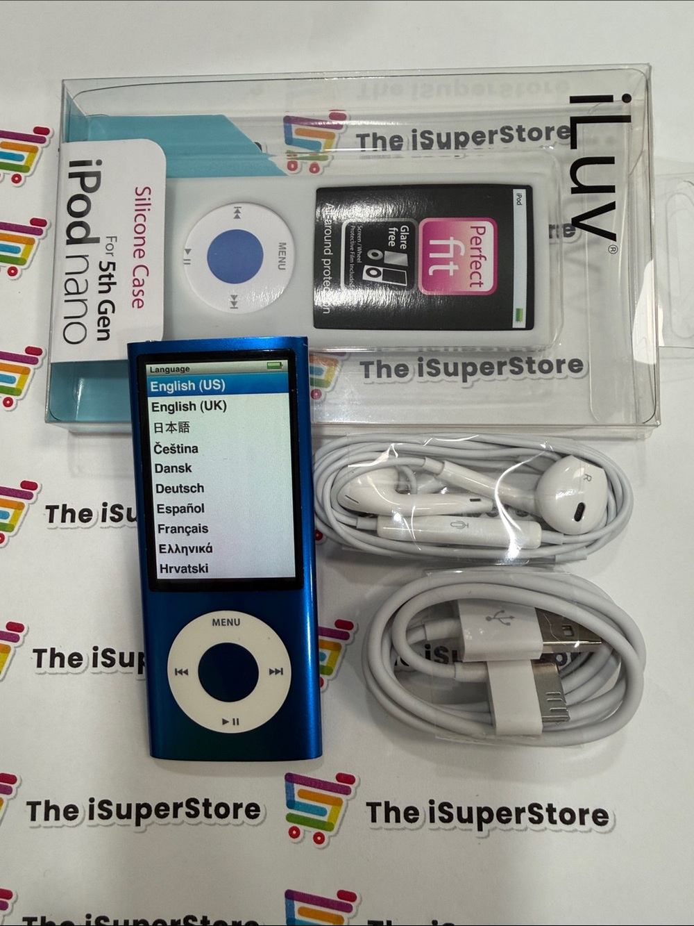 Apple iPod Nano 5th Generation Blue 8GB Refurbished w/  Accessories